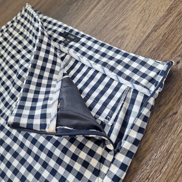 💙 J.Crew Gingham Cropped Cotton Blend Preppy Minimalist Pants Size 6P - Picture 6 of 8
